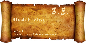 Bloch Elvira névjegykártya